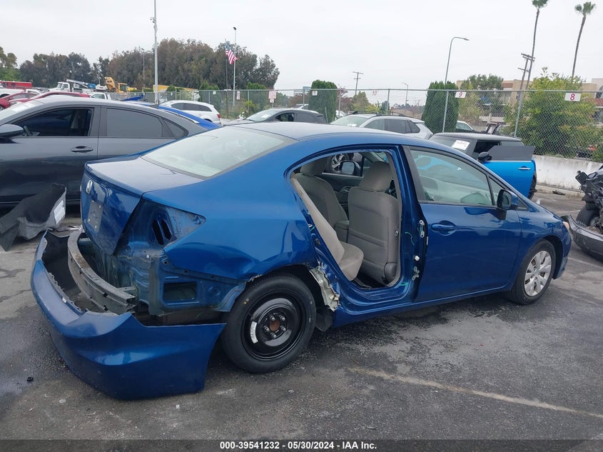 2012 Honda Civic Lx VIN: 19XFB2F54CE354876 Lot: 39541232