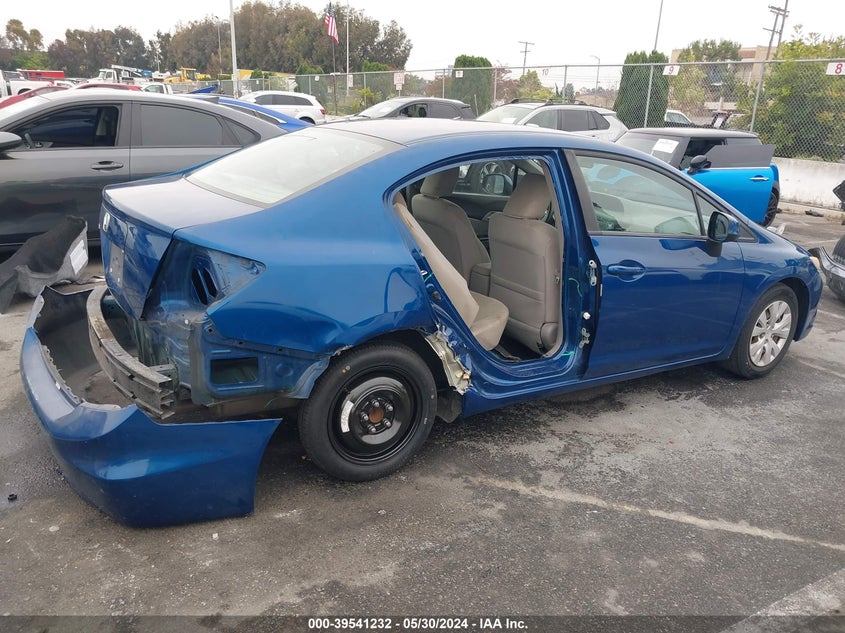 2012 Honda Civic Lx VIN: 19XFB2F54CE354876 Lot: 39541232