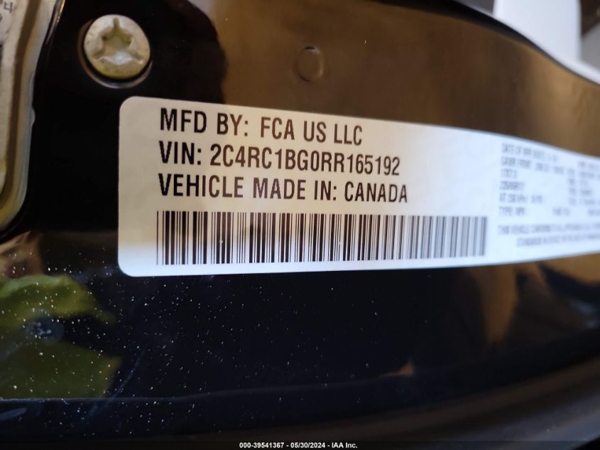 2024 CHRYSLER PACIFICA TOURING L - 2C4RC1BG0RR165192