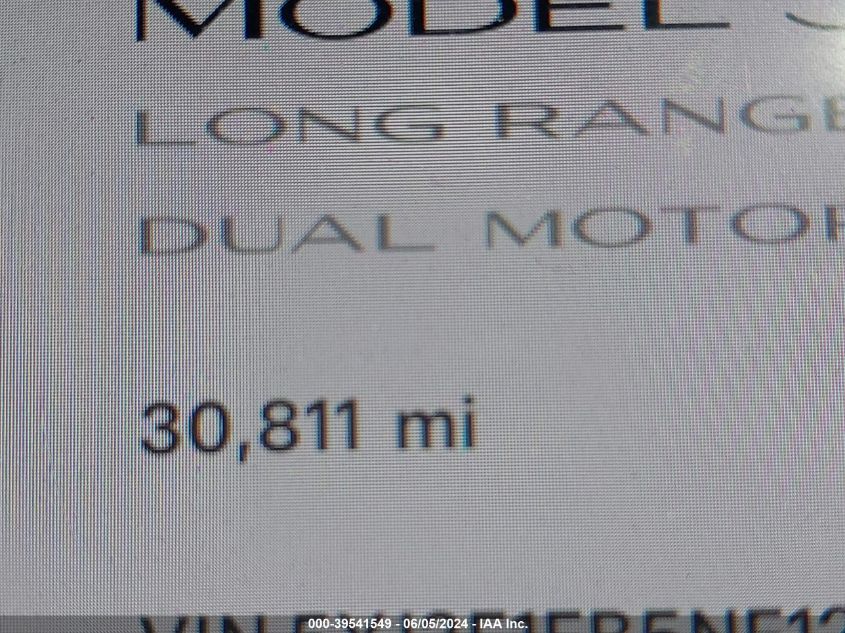 2022 Tesla Model 3 Long Range Dual Motor All-Wheel Drive VIN: 5YJ3E1EB5NF121193 Lot: 39541549