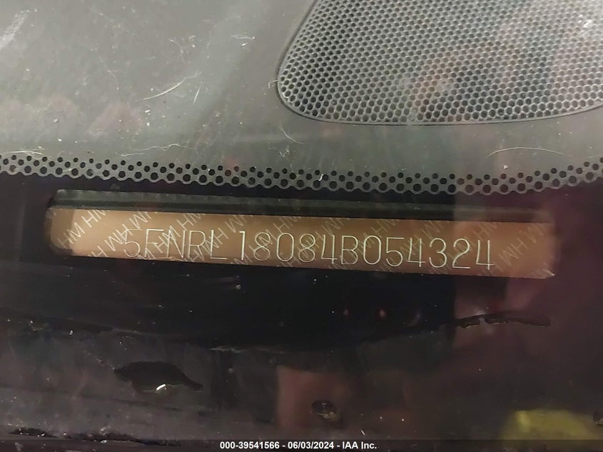 2004 Honda Odyssey Ex-L VIN: 5FNRL18084B054324 Lot: 39541566