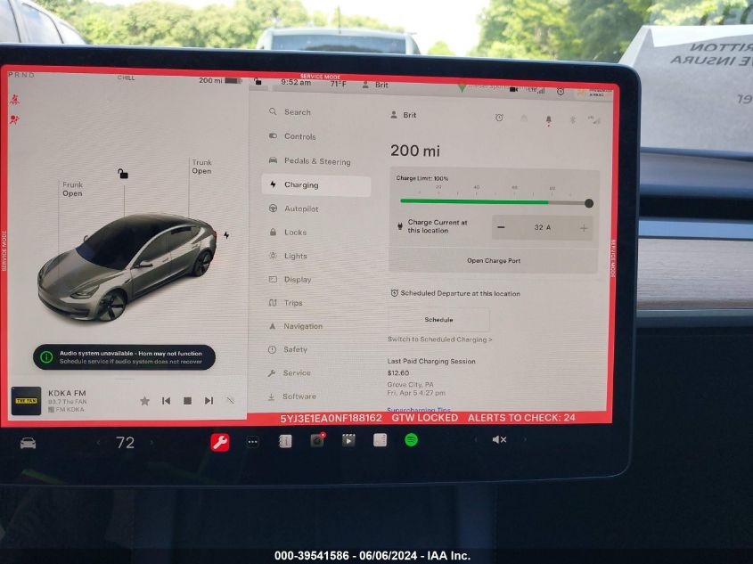 2022 Tesla Model 3 Rear-Wheel Drive VIN: 5YJ3E1EA0NF188162 Lot: 39541586