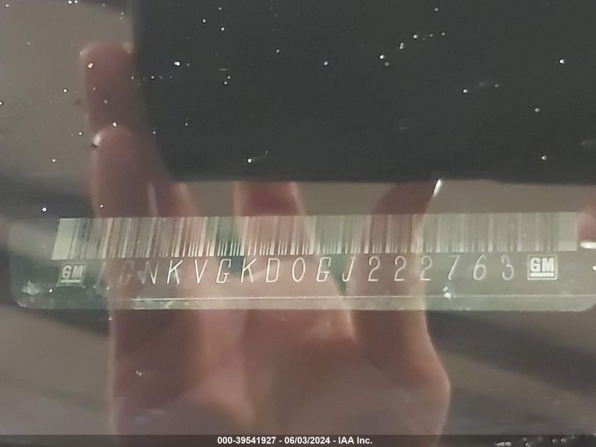 2016 Chevrolet Traverse 1Lt VIN: 1GNKVGKD0GJ222763 Lot: 39541927