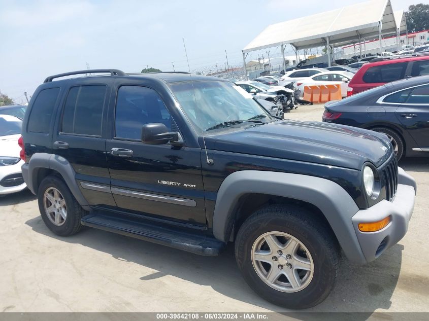 2002 Jeep Liberty Sport VIN: 1J8GK48K82W314543 Lot: 39542108