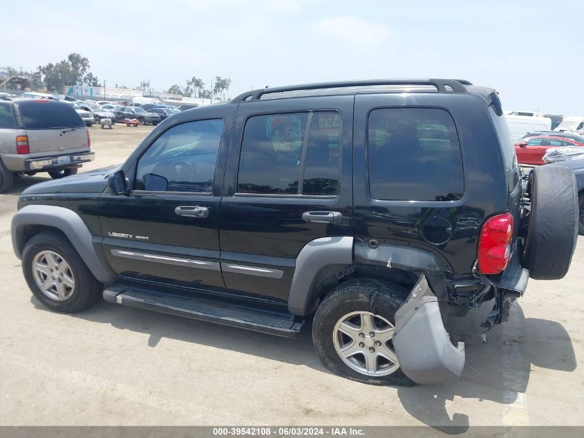 2002 Jeep Liberty Sport VIN: 1J8GK48K82W314543 Lot: 39542108