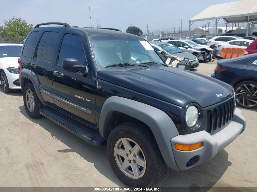 2002 Jeep Liberty Sport VIN: 1J8GK48K82W314543 Lot: 39542108