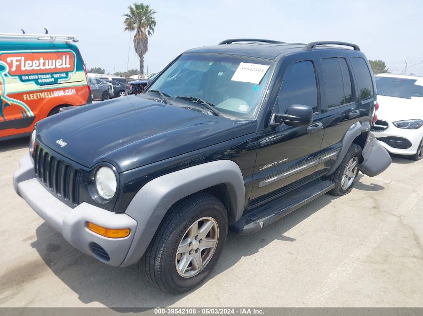 2002 Jeep Liberty Sport VIN: 1J8GK48K82W314543 Lot: 39542108