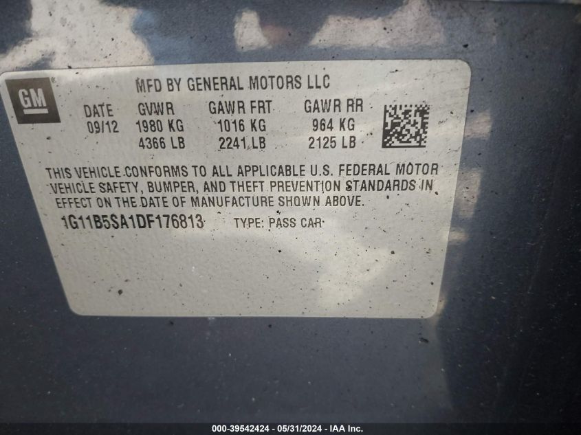 2013 CHEVROLET MALIBU LS - 1G11B5SA1DF176813