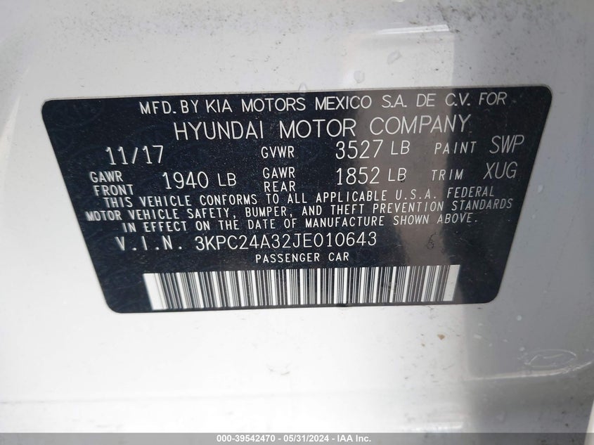 2018 HYUNDAI ACCENT SE/SEL - 3KPC24A32JE010643