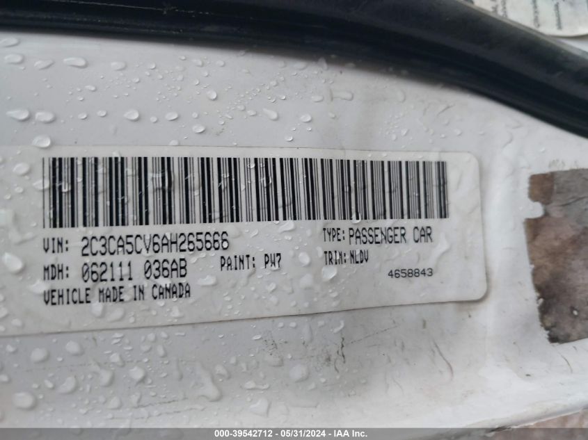 2010 Chrysler 300 Touring/Signature Series/Executive Series VIN: 2C3CA5CV6AH265666 Lot: 39542712