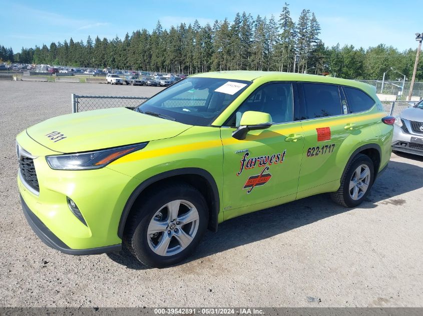 2021 Toyota Highlander Hybrid Le VIN: 5TDBBRCH7MS528775 Lot: 39542891