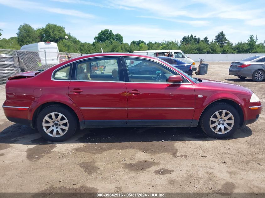 2001 Volkswagen Passat Gls V6 VIN: WVWPH63BX1P131212 Lot: 39542916