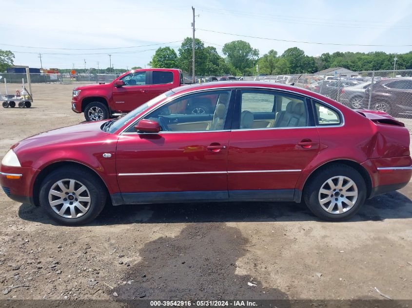 2001 Volkswagen Passat Gls V6 VIN: WVWPH63BX1P131212 Lot: 39542916