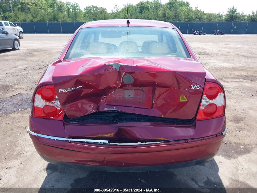 2001 Volkswagen Passat Gls V6 VIN: WVWPH63BX1P131212 Lot: 39542916