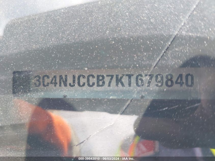 2019 Jeep Compass Limited Fwd VIN: 3C4NJCCB7KT679840 Lot: 39543010