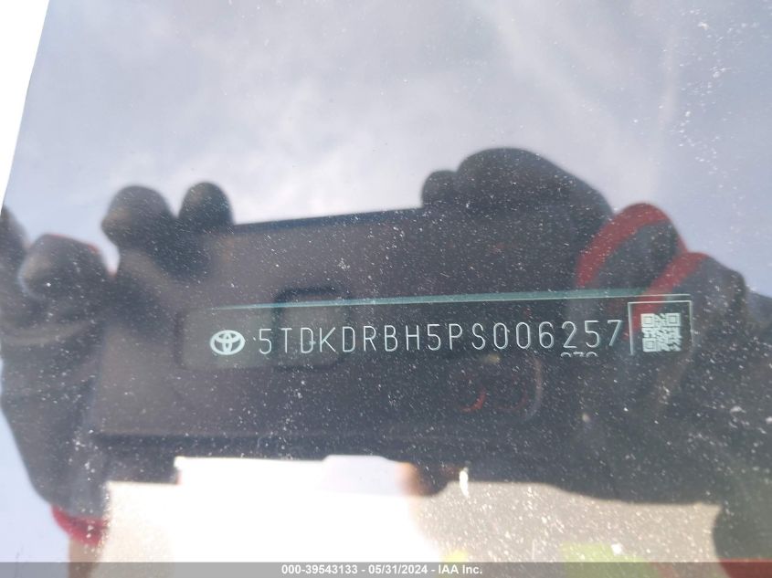 2023 Toyota Highlander Platinum VIN: 5TDKDRBH5PS006257 Lot: 39543133