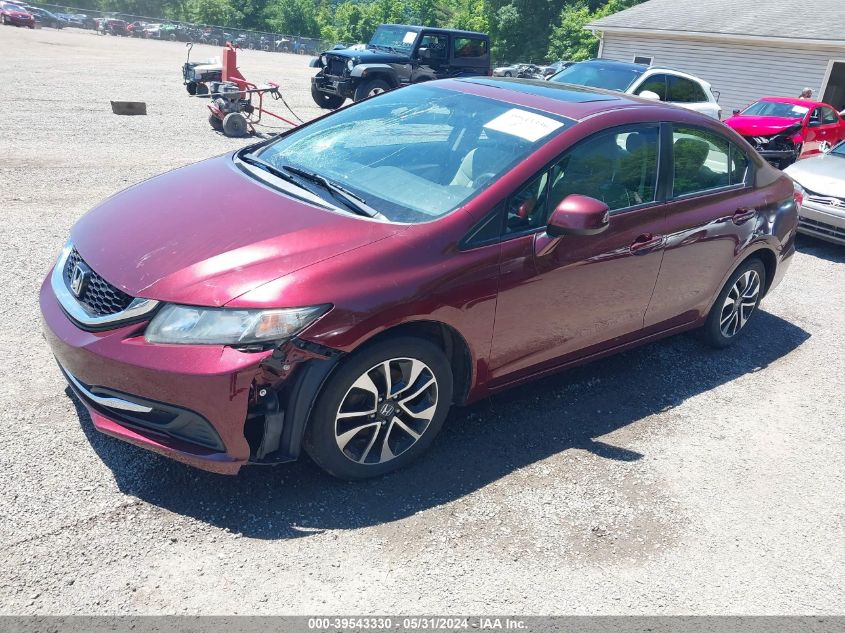 2013 Honda Civic Ex VIN: 2HGFB2F86DH551257 Lot: 39543330