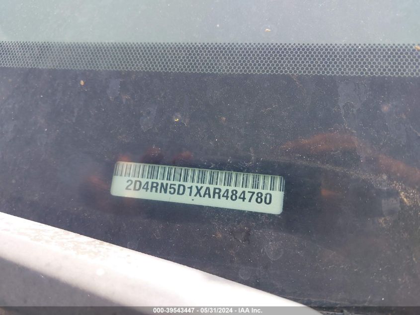 2010 Dodge Grand Caravan Sxt VIN: 2D4RN5D1XAR484780 Lot: 39543447