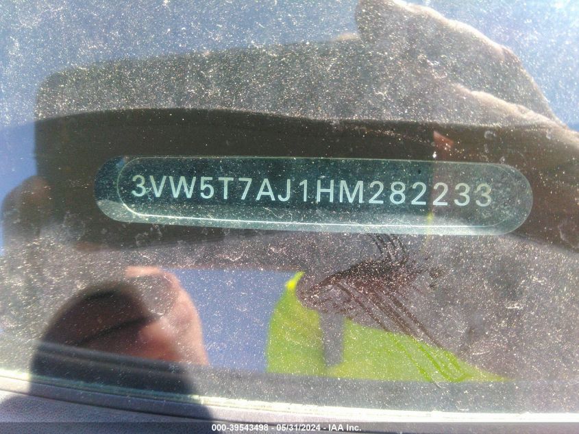 2017 Volkswagen Jetta Gli VIN: 3VW5T7AJ1HM282233 Lot: 39543498
