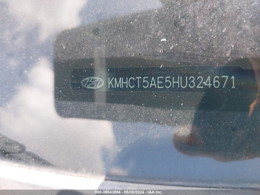 2017 Hyundai Accent Se VIN: KMHCT5AE5HU324671 Lot: 39543894
