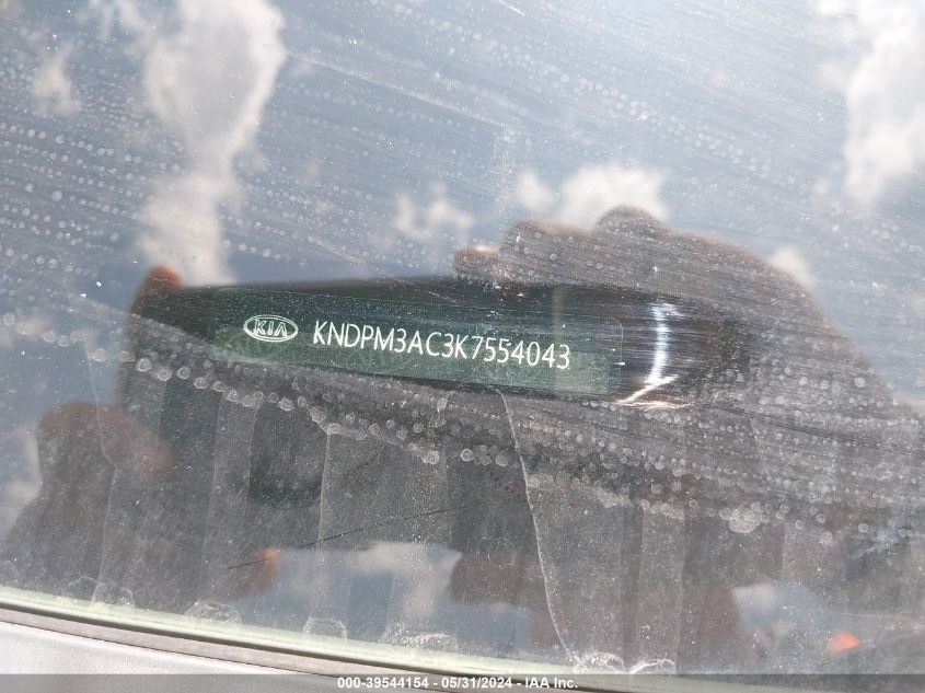 2019 Kia Sportage Lx VIN: KNDPM3AC3K7554043 Lot: 39544154