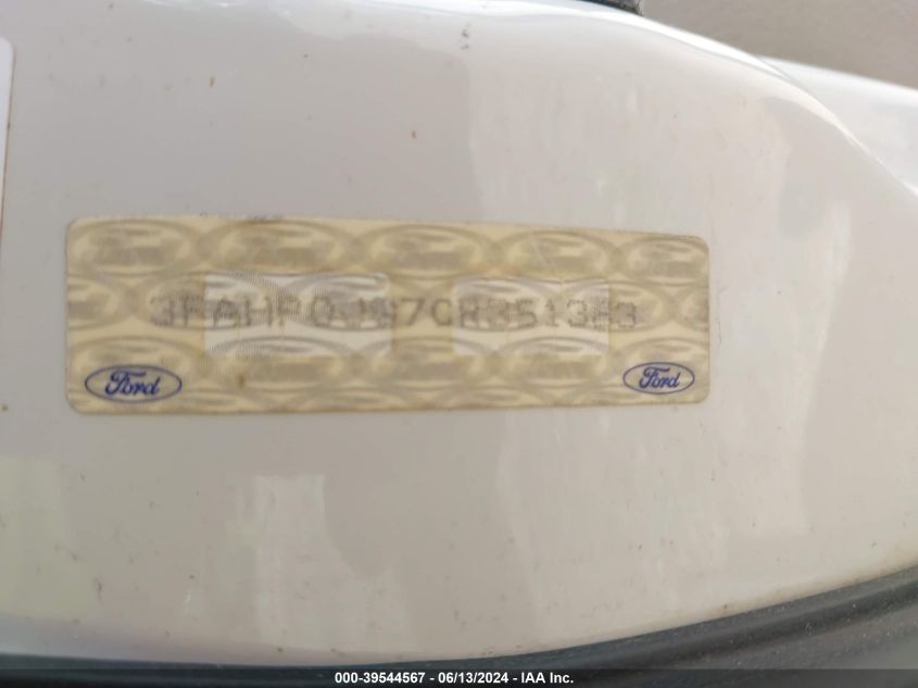 2012 Ford Fusion Sel VIN: 3FAHP0JG7CR351363 Lot: 39544567