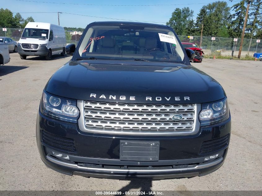 2016 Land Rover Range Rover Hse VIN: SALGS2VF9GA278880 Lot: 39544699