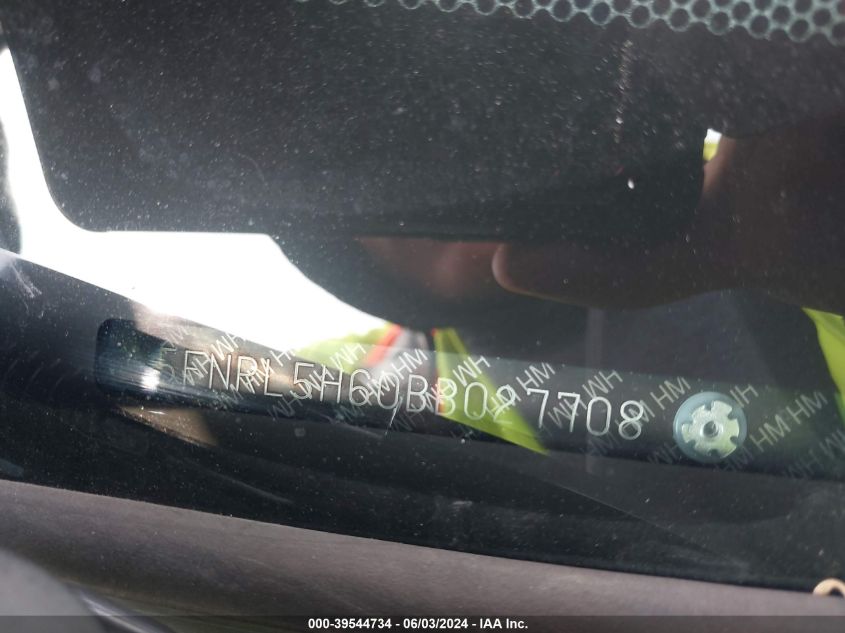 2011 Honda Odyssey Ex-L VIN: 5FNRL5H60BB027708 Lot: 39544734