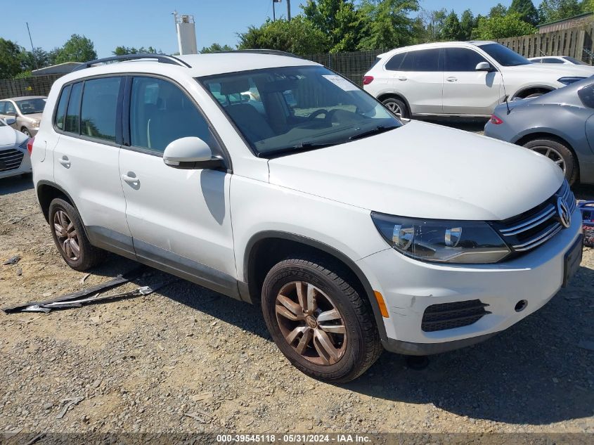 2016 Volkswagen Tiguan S VIN: WVGAV7AX9GW519190 Lot: 39545118