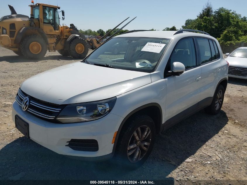 2016 Volkswagen Tiguan S VIN: WVGAV7AX9GW519190 Lot: 39545118