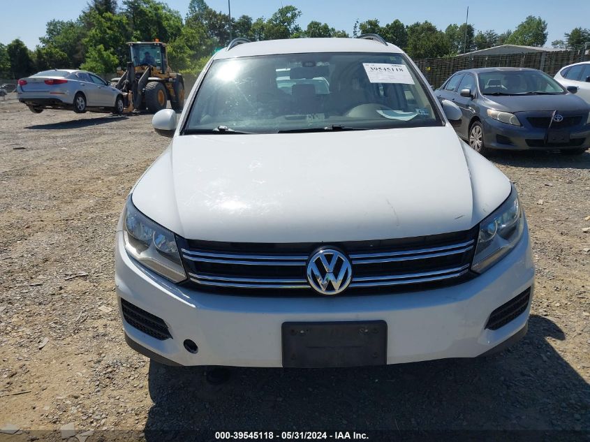 2016 Volkswagen Tiguan S VIN: WVGAV7AX9GW519190 Lot: 39545118