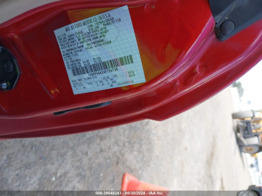 2004 Ford Mustang VIN: 1FAFP44624F156738 Lot: 39545243