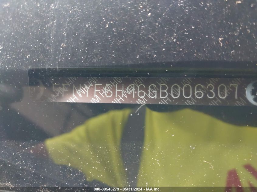 2016 Honda Pilot Touring VIN: 5FNYF6H96GB006307 Lot: 39545279