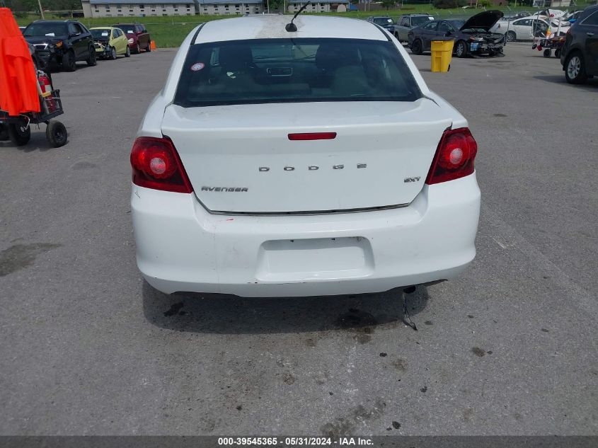 2012 Dodge Avenger Sxt VIN: 1C3CDZCB8CN313909 Lot: 39545365