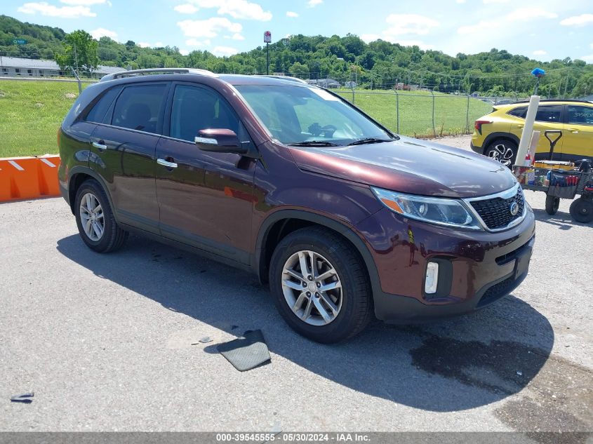 2014 Kia Sorento Lx V6 VIN: 5XYKT4A76EG537654 Lot: 39545555