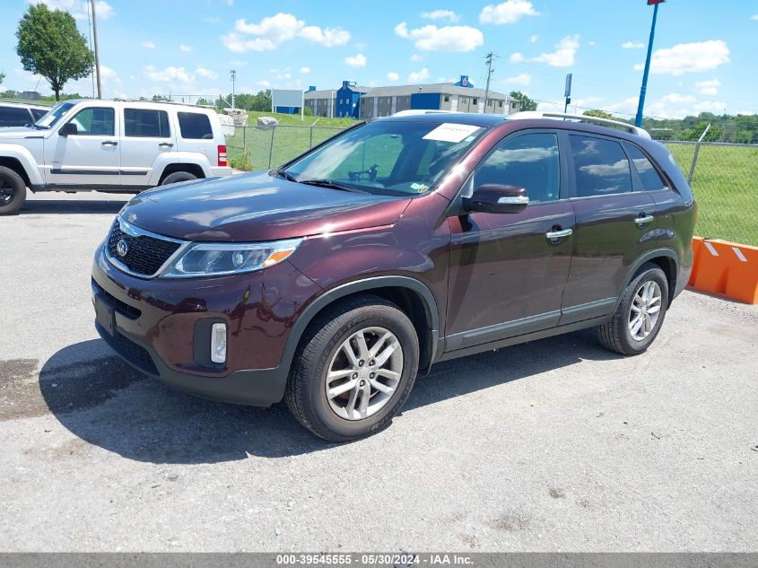 2014 Kia Sorento Lx V6 VIN: 5XYKT4A76EG537654 Lot: 39545555