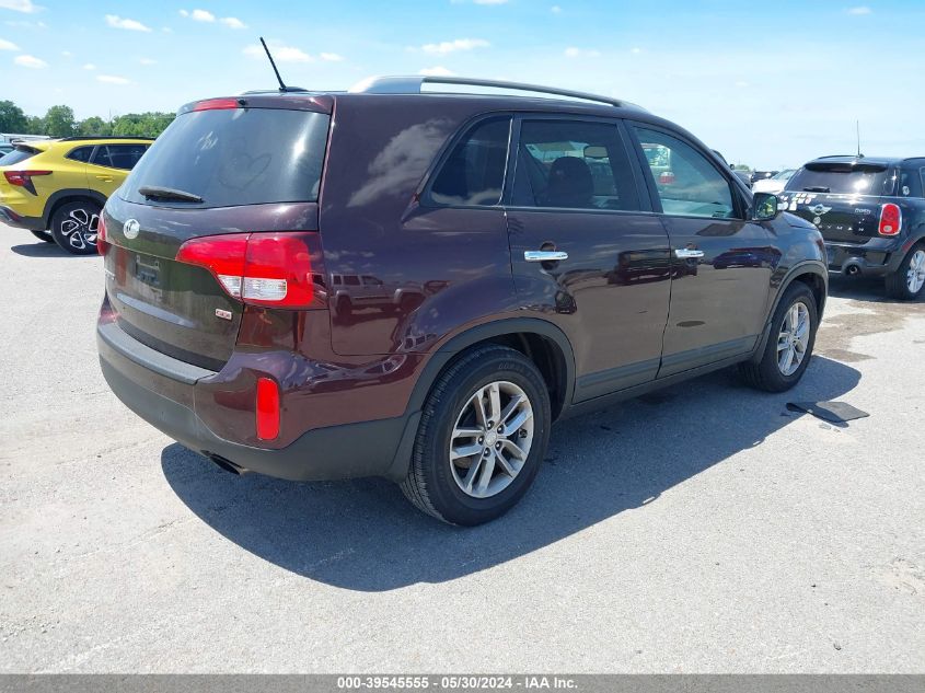 2014 Kia Sorento Lx V6 VIN: 5XYKT4A76EG537654 Lot: 39545555