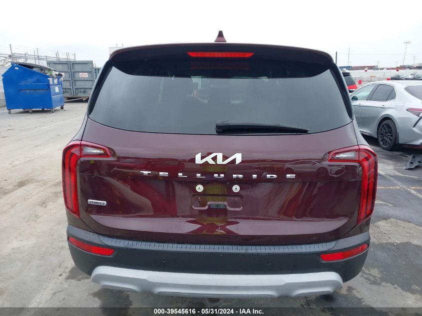 2022 Kia Telluride Lx VIN: 5XYP2DHC2NG218800 Lot: 39545616