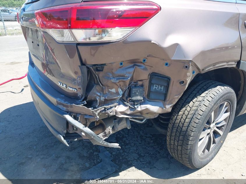 2018 Toyota Highlander Xle VIN: 5TDJZRFH6JS829049 Lot: 39545701