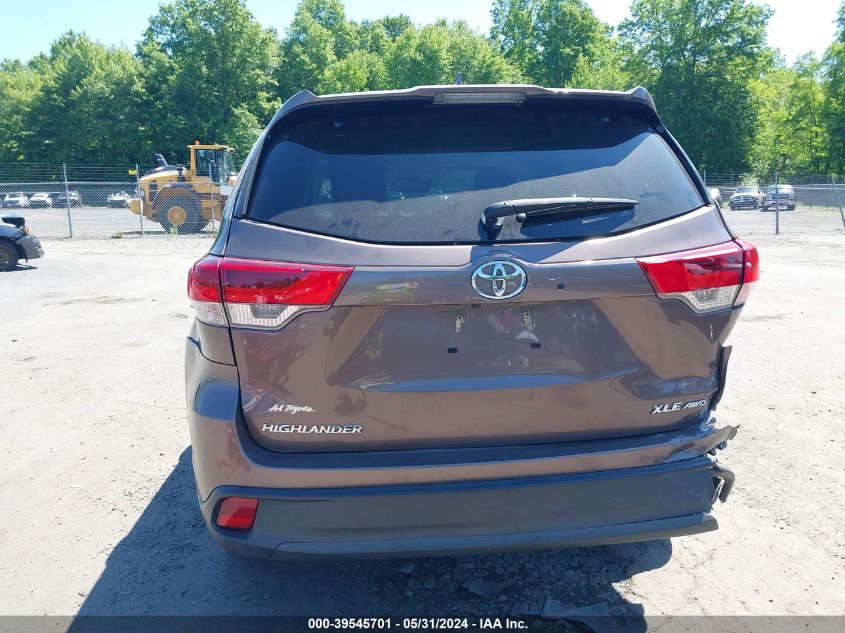 2018 Toyota Highlander Xle VIN: 5TDJZRFH6JS829049 Lot: 39545701