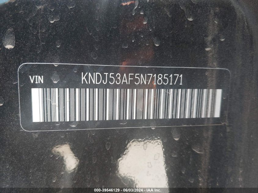 2022 Kia Soul Turbo VIN: KNDJ53AF5N7185171 Lot: 39546129