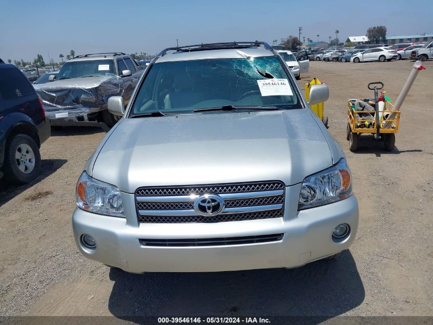 2006 Toyota Highlander Hybrid Limited V6 VIN: JTEEW21A660017008 Lot: 39546146