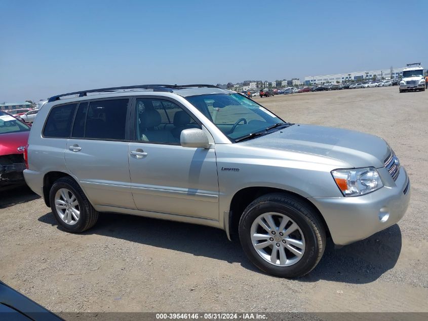 2006 Toyota Highlander Hybrid Limited V6 VIN: JTEEW21A660017008 Lot: 39546146