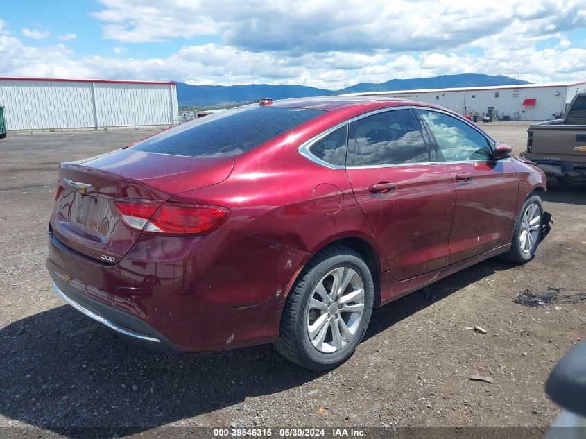 2015 Chrysler 200 Limited VIN: 1C3CCCAB6FN720649 Lot: 39546315