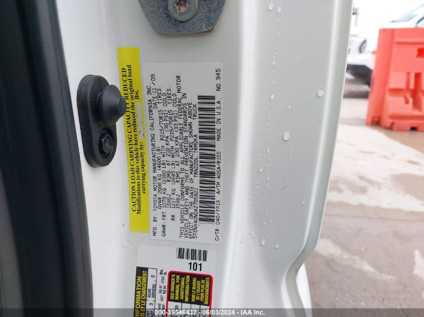 2010 Toyota Tacoma VIN: 5TENX4CN0AZ705821 Lot: 39546432