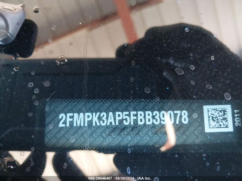 2015 Ford Edge Sport VIN: 2FMPK3AP5FBB39078 Lot: 39546467