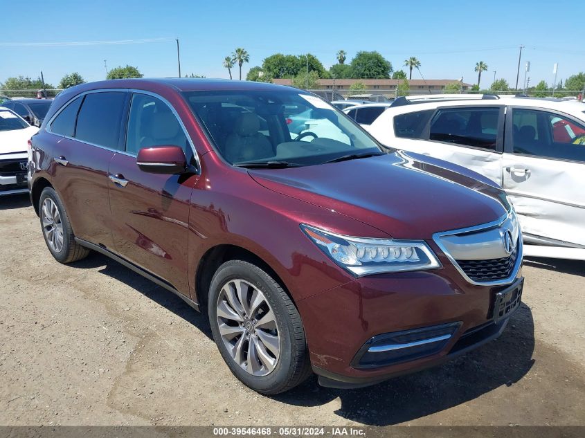 2016 Acura Mdx Technology Acurawatch Plus Packages/Technology Package VIN: 5FRYD4H43GB012983 Lot: 39546468