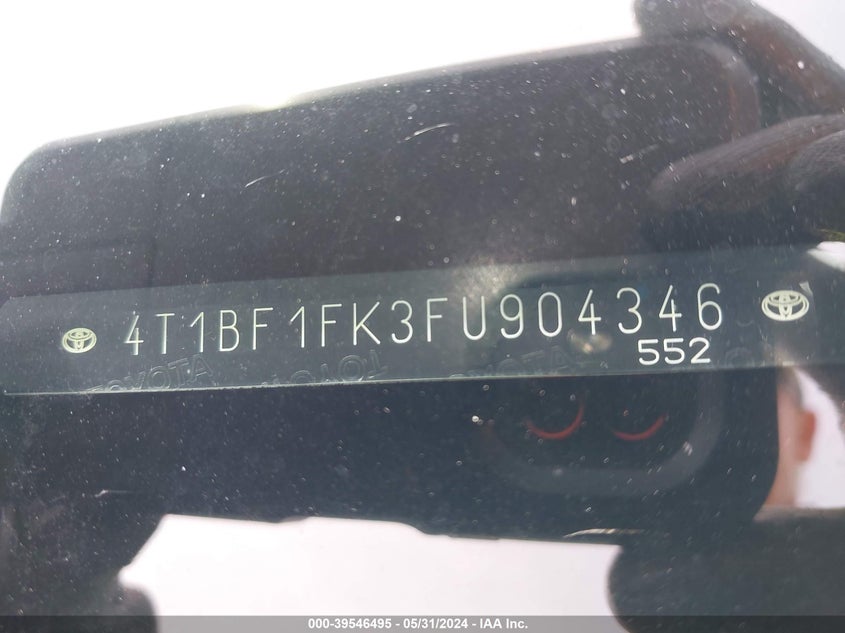 2015 Toyota Camry Se VIN: 4T1BF1FK3FU904346 Lot: 39546495