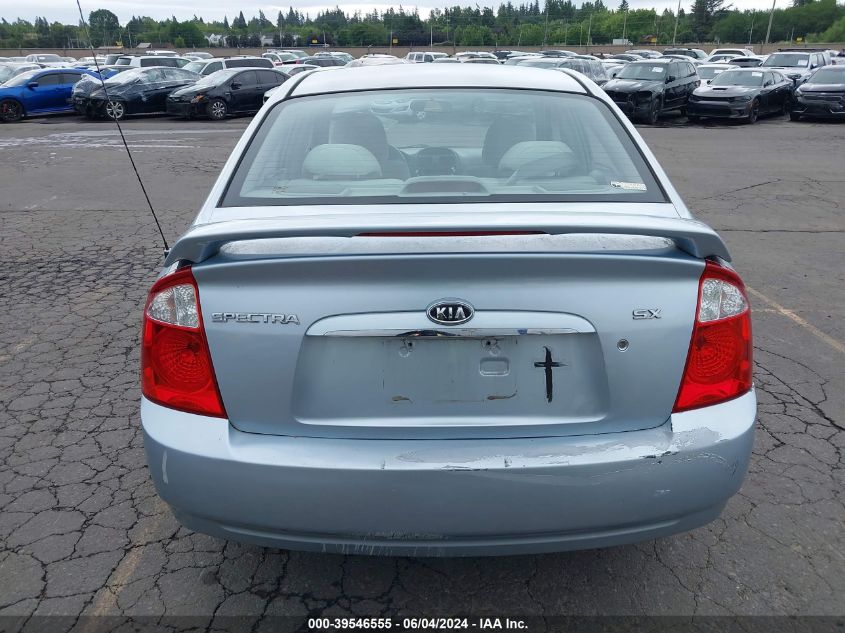 2006 Kia Spectra Ex/Lx/Sx VIN: KNAFE122965260261 Lot: 39546555