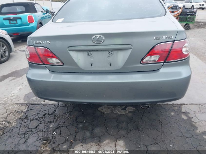 2004 Lexus Es 330 VIN: JTHBA30G845015096 Lot: 39546566